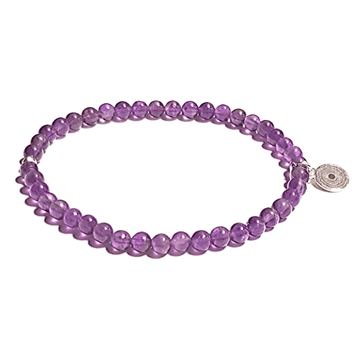Calming Bracelet – Amethyst for Stress Relief & Inner Peace on white background
